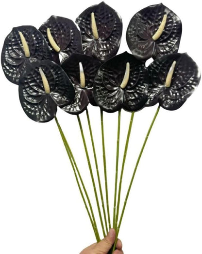 8 Pcs 23-5/8 inch Artificial Anthurium Flowers Real Touch Fake Flower