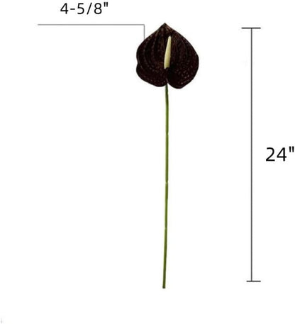 8 Pcs 23-5/8 inch Artificial Anthurium Flowers Real Touch Fake Flower