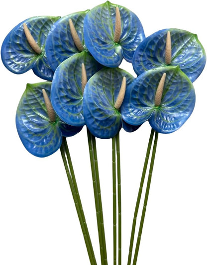 8 Pcs 23-5/8 inch Artificial Anthurium Flowers Real Touch Fake Flower