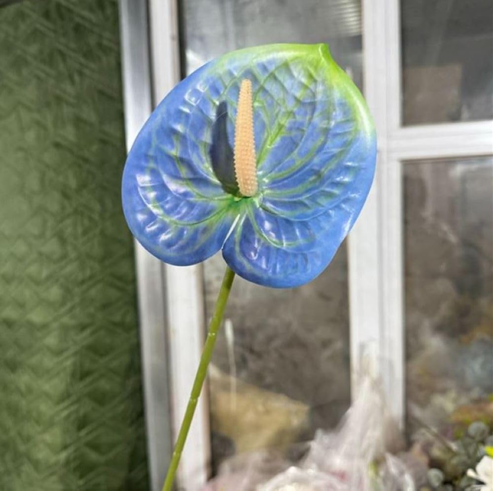 8 Pcs 23-5/8 inch Artificial Anthurium Flowers Real Touch Fake Flower