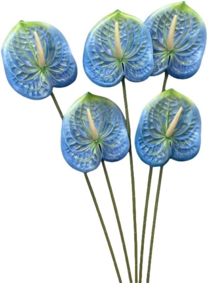 8 Pcs 23-5/8 inch Artificial Anthurium Flowers Real Touch Fake Flower
