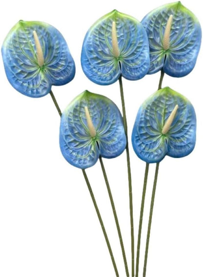 8 Pcs 23-5/8 inch Artificial Anthurium Flowers Real Touch Fake Flower