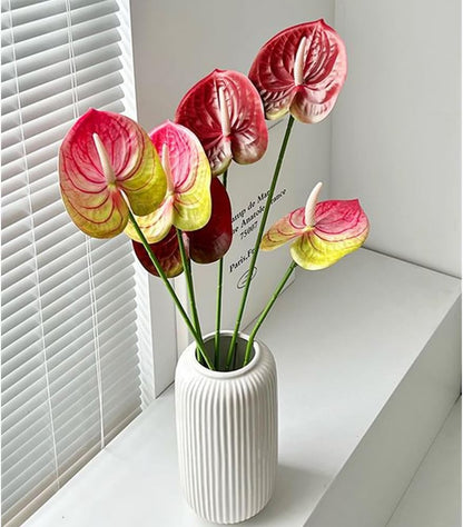 8 Pcs 23-5/8 inch Artificial Anthurium Flowers Real Touch Fake Flower