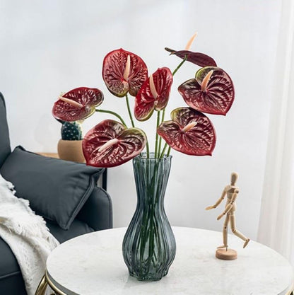 8 Pcs 23-5/8 inch Artificial Anthurium Flowers Real Touch Fake Flower