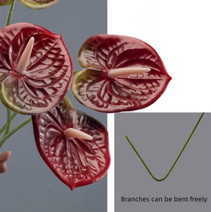8 Pcs 23-5/8 inch Artificial Anthurium Flowers Real Touch Fake Flower