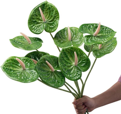 8 Pcs 23-5/8 inch Artificial Anthurium Flowers Real Touch Fake Flower