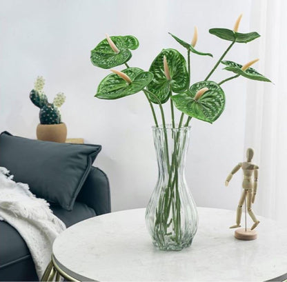 8 Pcs 23-5/8 inch Artificial Anthurium Flowers Real Touch Fake Flower