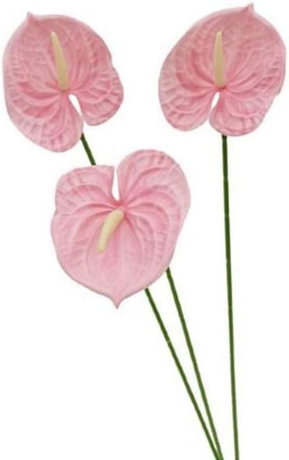 8 Pcs 23-5/8 inch Artificial Anthurium Flowers Real Touch Fake Flower