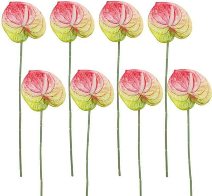 8 Pcs 23-5/8 inch Artificial Anthurium Flowers Real Touch Fake Flower