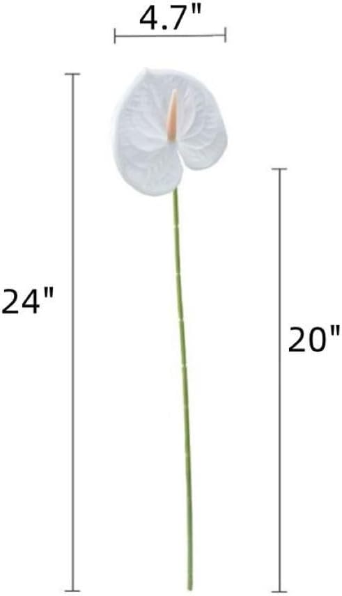 8 Pcs 23-5/8 inch Artificial Anthurium Flowers Real Touch Fake Flower