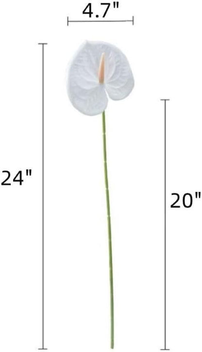 8 Pcs 23-5/8 inch Artificial Anthurium Flowers Real Touch Fake Flower