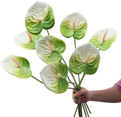 8 Pcs 23-5/8 inch Artificial Anthurium Flowers Real Touch Fake Flower