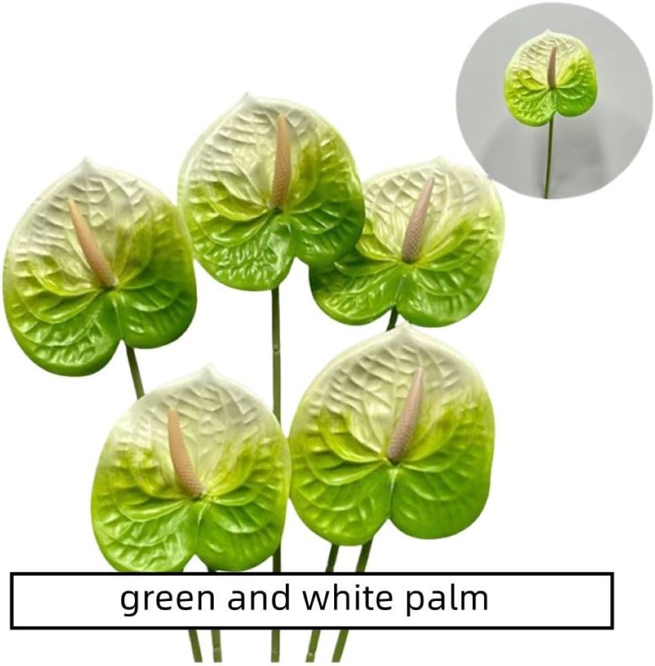 8 Pcs 23-5/8 inch Artificial Anthurium Flowers Real Touch Fake Flower