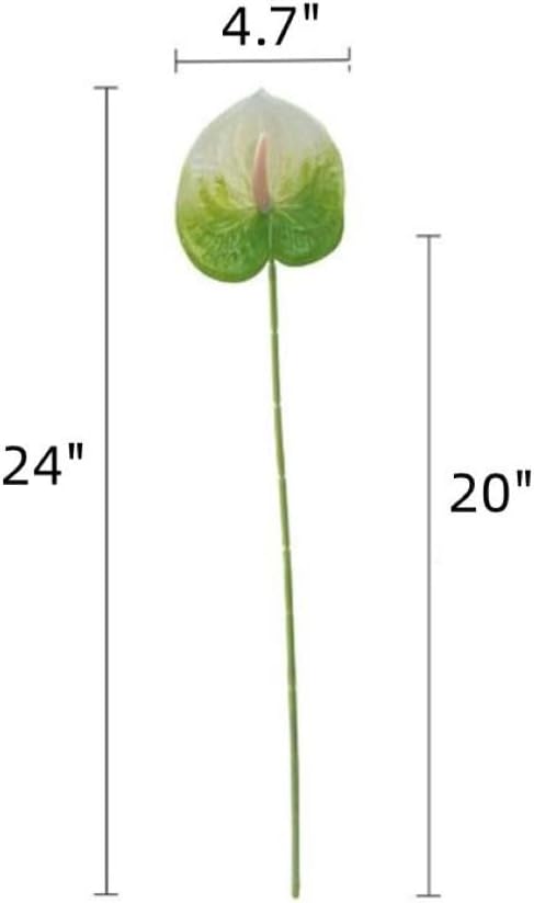 8 Pcs 23-5/8 inch Artificial Anthurium Flowers Real Touch Fake Flower