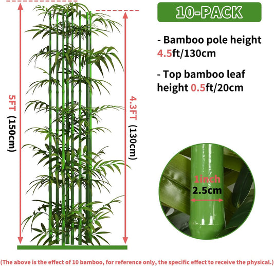 Artificial Bamboo Tree 5ft Fake Bamboo Privacy Screen Plants 10Pack
