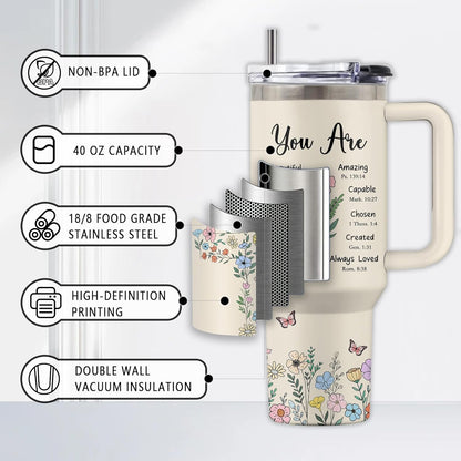 Lemon 40oz Tumbler, with Handle Straw, Insulated Sport Coffee Cup | 40oz Stainless Steel Tumbler, Travel Water Bottle, Thanksgiving Christmas Birthday Gift for Lemon Lover