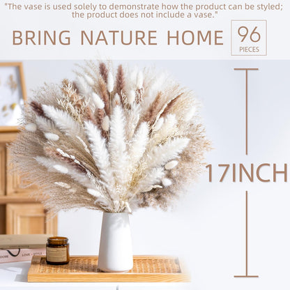 Natural Dried Pampas Grass Boho Home Decor Bouquet Phragmites Dried Flowers Bouquet for Wedding Floral Arrangements Living Room Decorations
