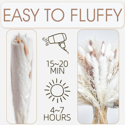 Natural Dried Pampas Grass Boho Home Decor Bouquet Phragmites Dried Flowers Bouquet for Wedding Floral Arrangements Living Room Decorations