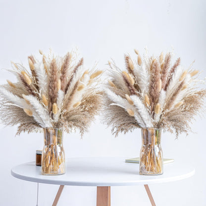 Natural Dried Pampas Grass Boho Home Decor Bouquet Phragmites Dried Flowers Bouquet for Wedding Floral Arrangements Living Room Decorations