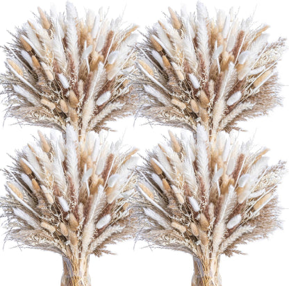Natural Dried Pampas Grass Boho Home Decor Bouquet Phragmites Dried Flowers Bouquet for Wedding Floral Arrangements Living Room Decorations