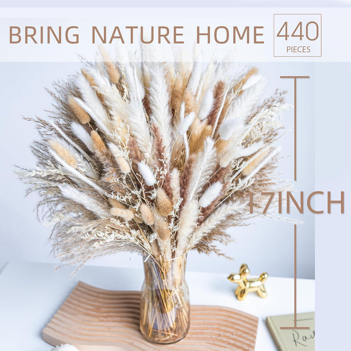 Natural Dried Pampas Grass Boho Home Decor Bouquet Phragmites Dried Flowers Bouquet for Wedding Floral Arrangements Living Room Decorations