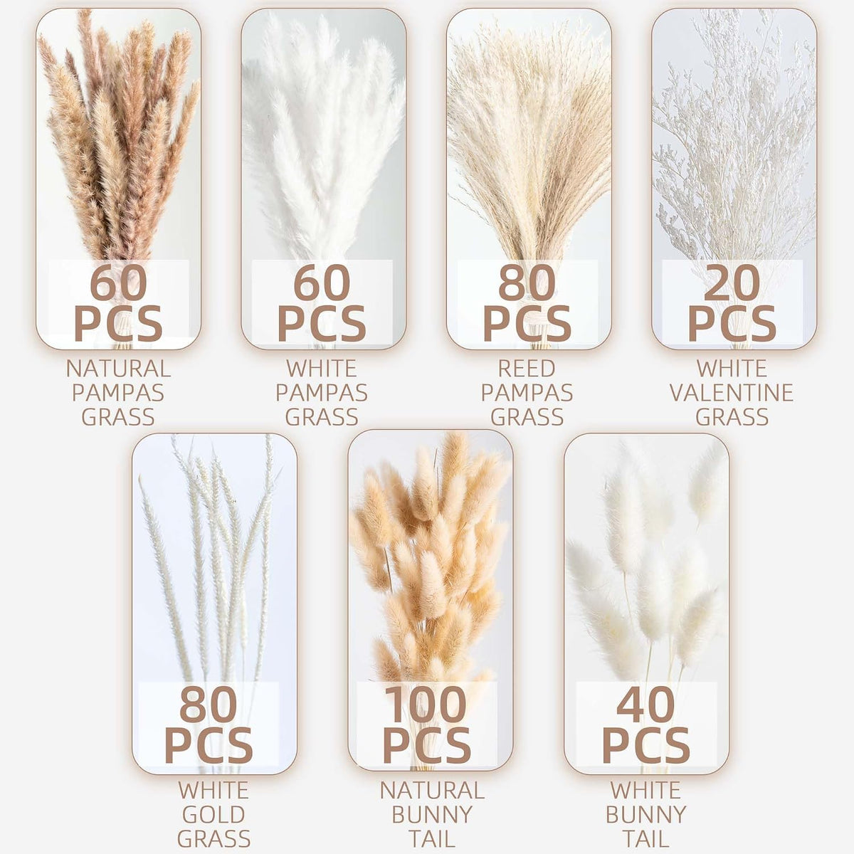 Natural Dried Pampas Grass Boho Home Decor Bouquet Phragmites Dried Flowers Bouquet for Wedding Floral Arrangements Living Room Decorations