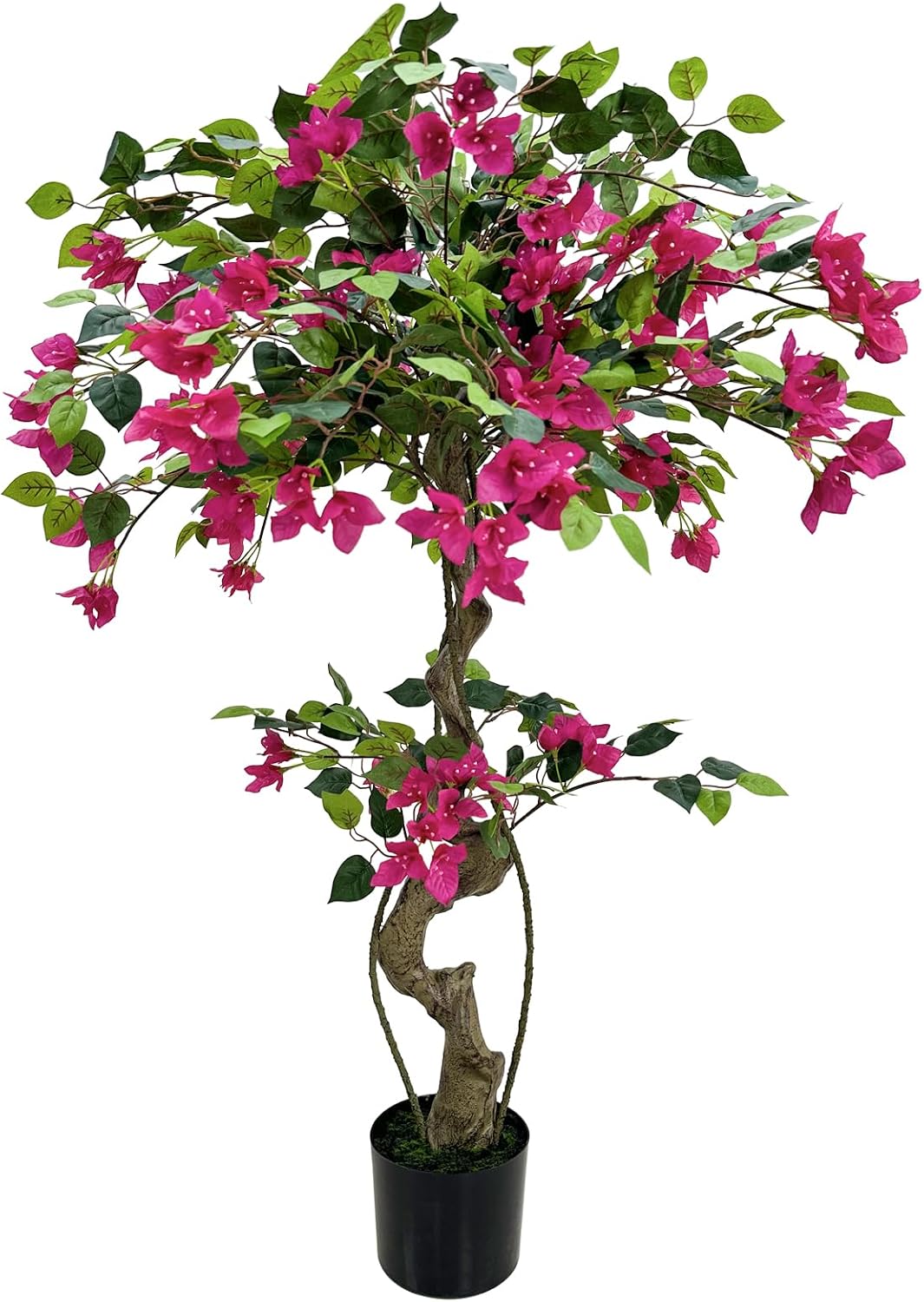 Artificial Bougainvillea Tree 5.3FT | Lifelike Pink Silk Blooms Ornamental Plant, Indoor Outdoor Accent Decor for Living Space Porch Patio Yard