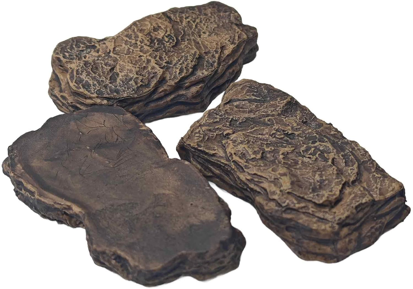 3Pcs Small Slate Rocks, Aquarium Stones, Decorative Tank Rocks for Fish, Turtle, Reptile, Bonsai, Terrarium, Landscaping, Model Scenery, Miniature Zen Garden, Easy to Clean