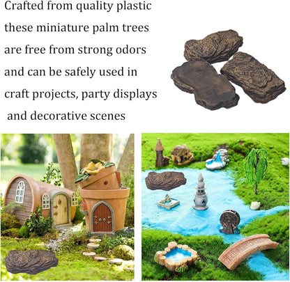 3Pcs Small Slate Rocks, Aquarium Stones, Decorative Tank Rocks for Fish, Turtle, Reptile, Bonsai, Terrarium, Landscaping, Model Scenery, Miniature Zen Garden, Easy to Clean