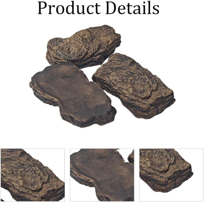 3Pcs Small Slate Rocks, Aquarium Stones, Decorative Tank Rocks for Fish, Turtle, Reptile, Bonsai, Terrarium, Landscaping, Model Scenery, Miniature Zen Garden, Easy to Clean