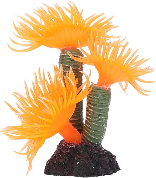 Faux Coral Fish Tank Decor Artificial Coral for Aquariums Aquarium Plants Silk Realistic Simulation for Fish Tank Micro Landscape Decor 1.37 X 1.18 X 3.14 in