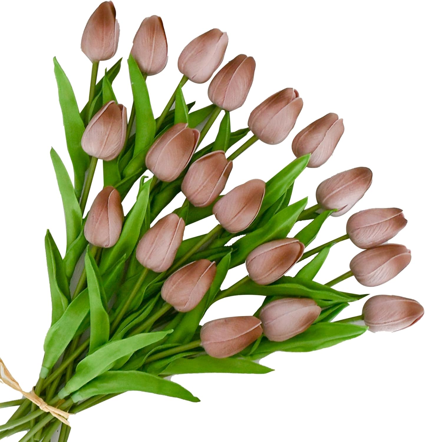 Artificial White Tulips 20 Pcs – 13.5 Inch PU Faux Flowers with Bendable Stems for Home Décor, Wedding Centerpieces, DIY Floral Arrangements, New Year and Valentine's Day