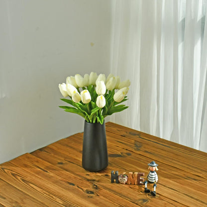 Artificial White Tulips 20 Pcs – 13.5 Inch PU Faux Flowers with Bendable Stems for Home Décor, Wedding Centerpieces, DIY Floral Arrangements, New Year and Valentine's Day