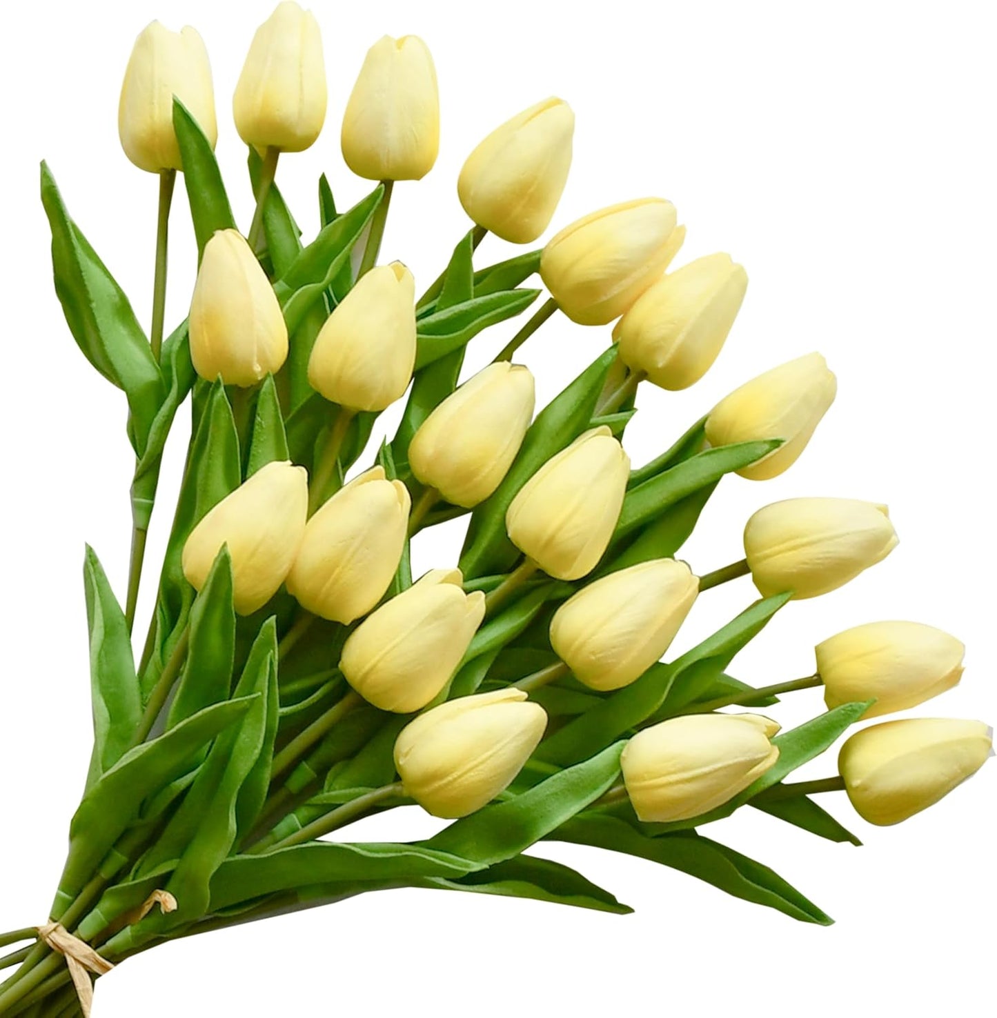 Artificial White Tulips 20 Pcs – 13.5 Inch PU Faux Flowers with Bendable Stems for Home Décor, Wedding Centerpieces, DIY Floral Arrangements, New Year and Valentine's Day