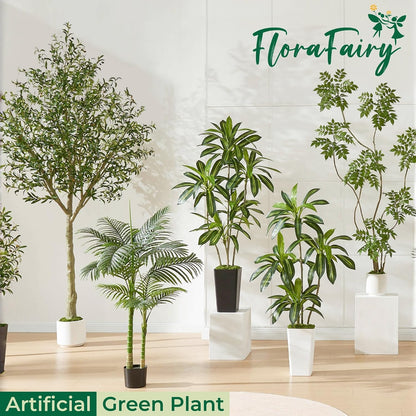 4FT Artificial Sumac Tree in White Pot, Real Touch Silk Faux Plant