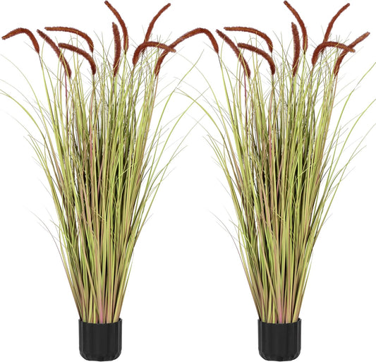 4 FT 2-Pack Artificial Horsetail Reed Grass Pampas Grass Decor