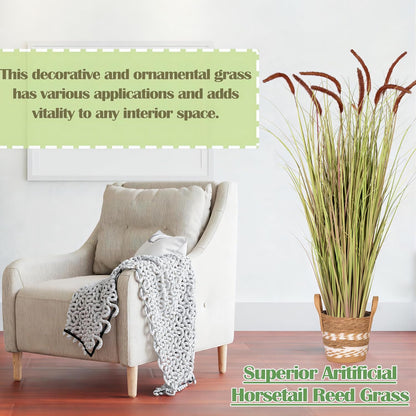 4 FT 2-Pack Artificial Horsetail Reed Grass Pampas Grass Decor