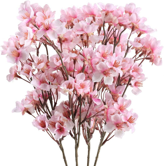 4PCS 15.7" Cherry Blossom Branches Artificial Pink Flowers
