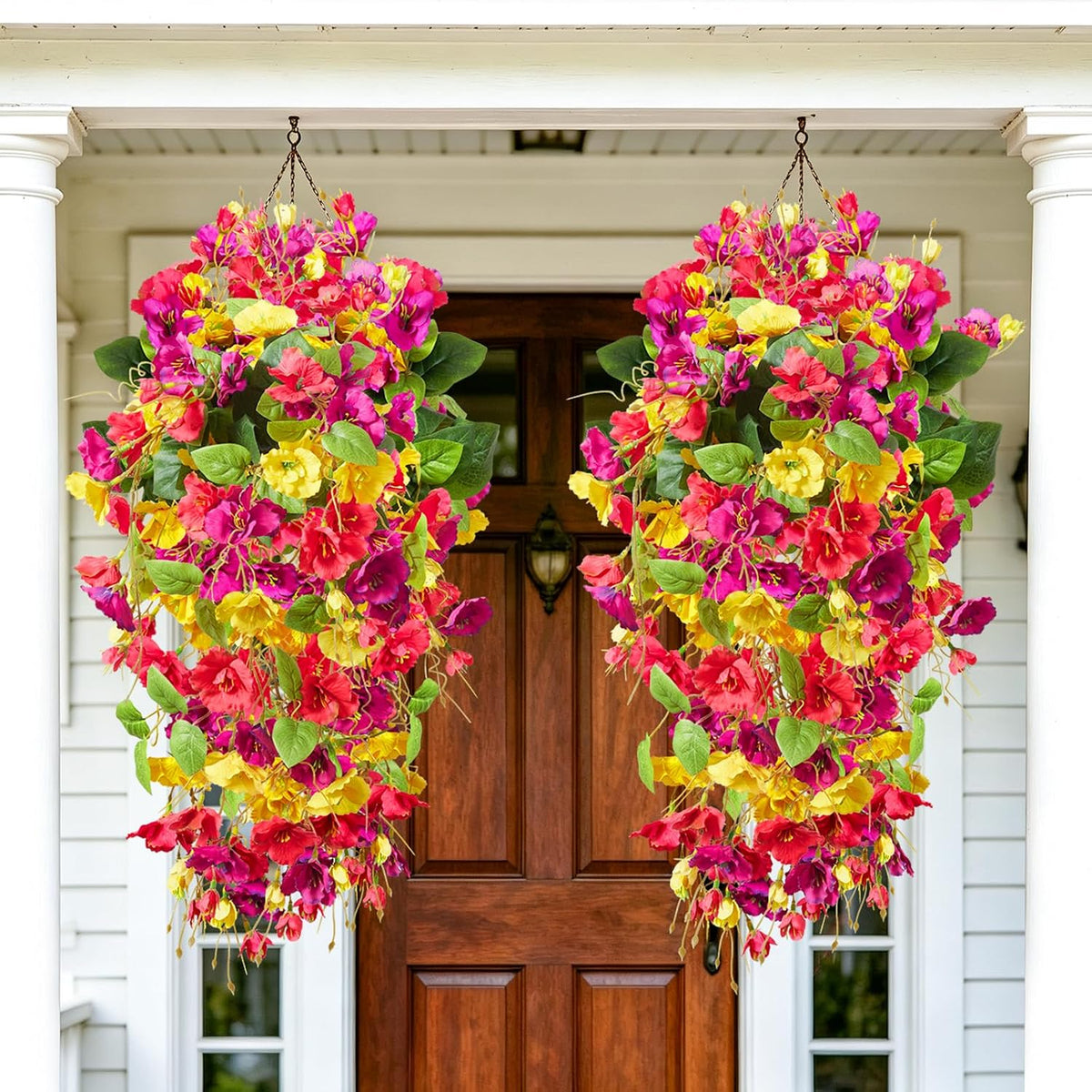 2PCS Fall Artificial Hibiscus Silk Hanging Flowers