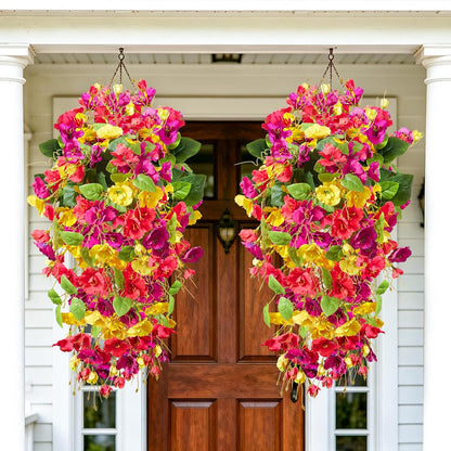 2PCS Fall Artificial Hibiscus Silk Hanging Flowers