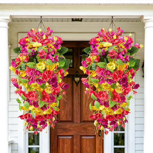 2PCS Fall Artificial Hibiscus Silk Hanging Flowers