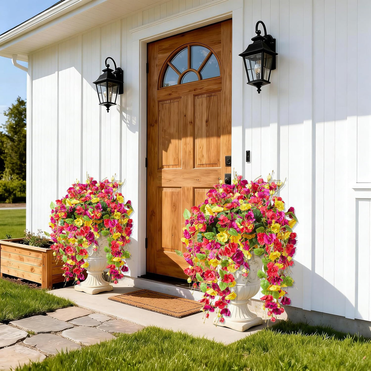 2PCS Fall Artificial Hibiscus Silk Hanging Flowers