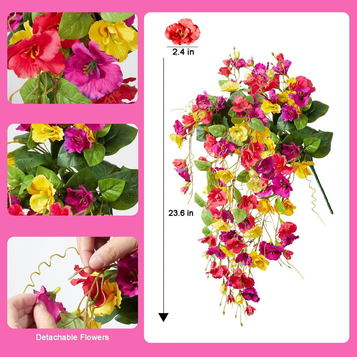 2PCS Fall Artificial Hibiscus Silk Hanging Flowers