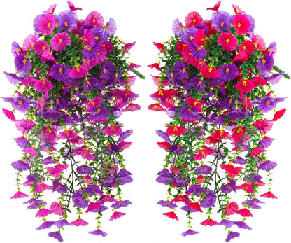 2PCS Fall Artificial Hibiscus Silk Hanging Flowers