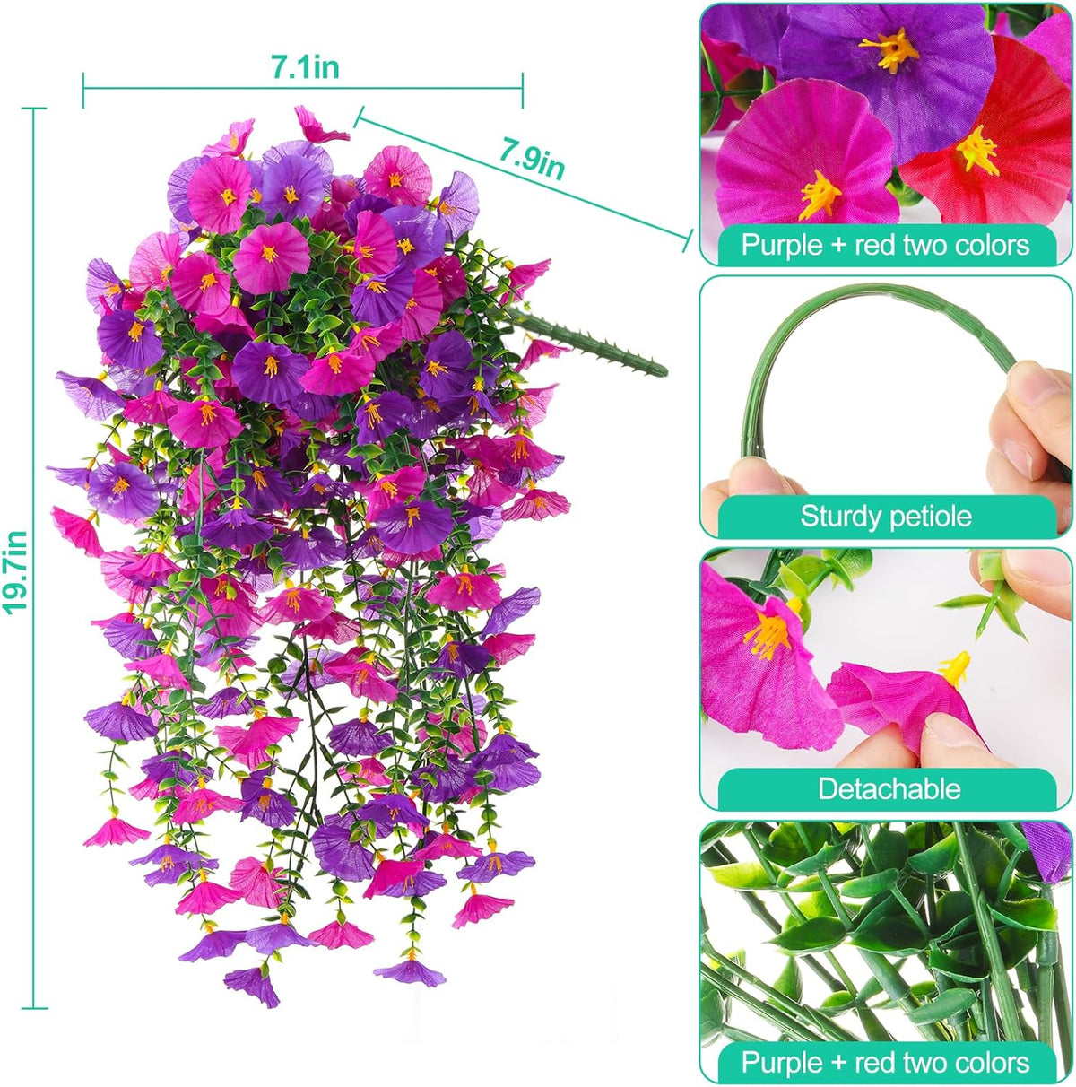 2PCS Fall Artificial Hibiscus Silk Hanging Flowers