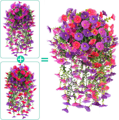 2PCS Fall Artificial Hibiscus Silk Hanging Flowers