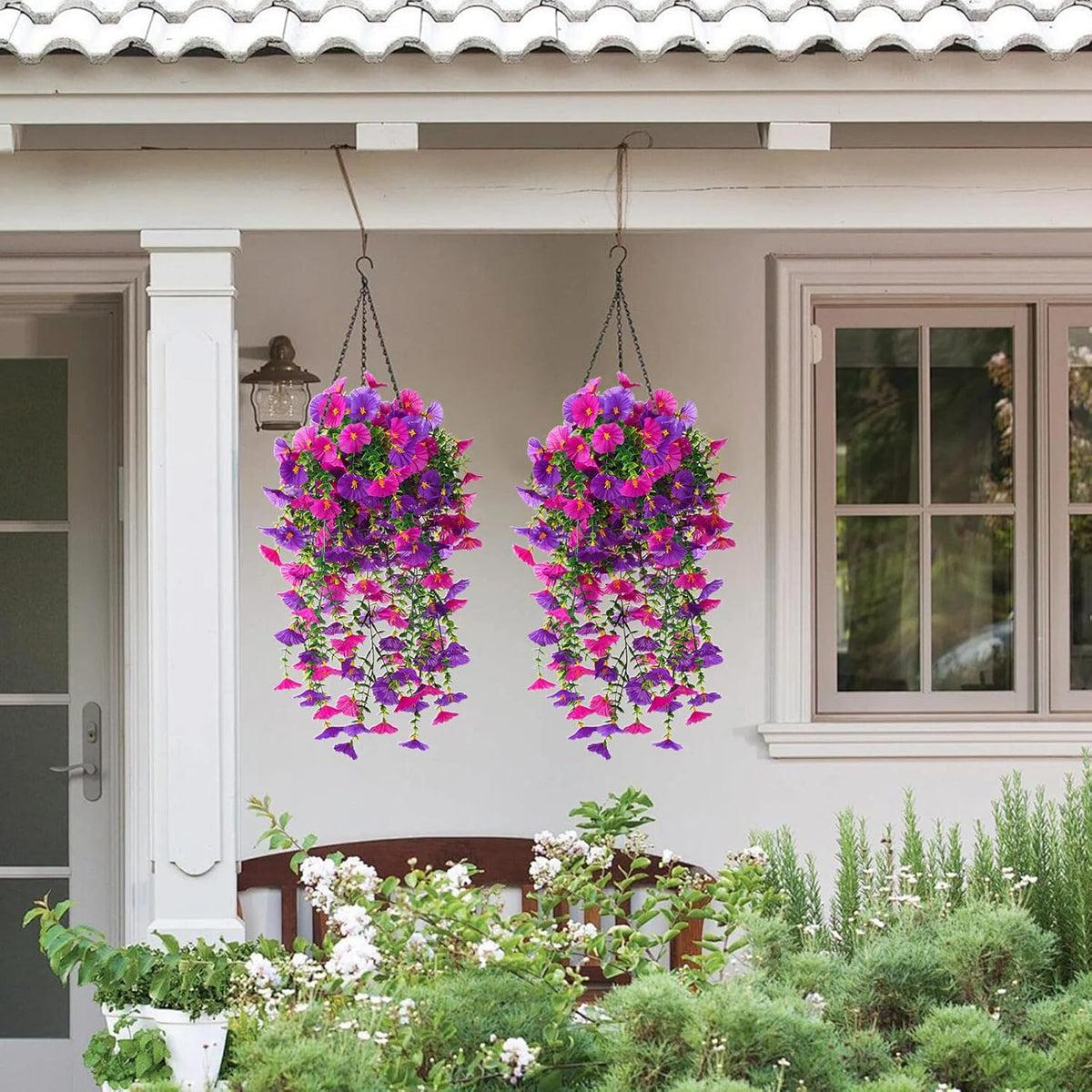 2PCS Fall Artificial Hibiscus Silk Hanging Flowers
