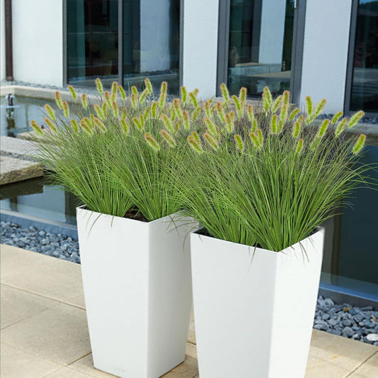 10 Bundles Artificial Grass Plants Outdoor Fake Shrubs Wheat Grass Cattails