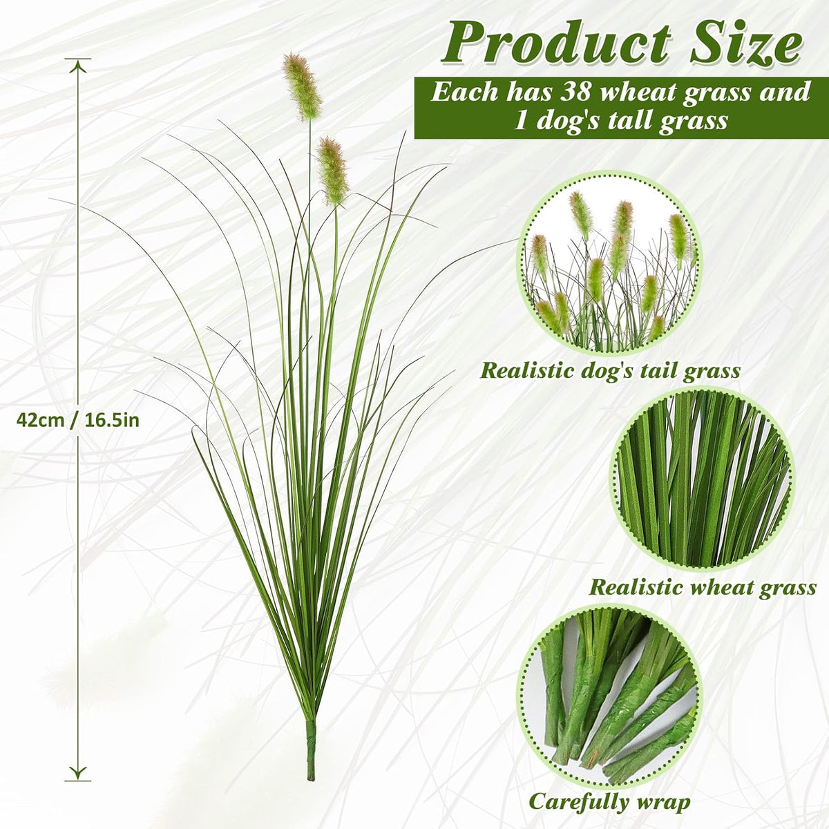 10 Bundles Artificial Grass Plants Outdoor Fake Shrubs Wheat Grass Cattails