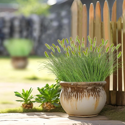 10 Bundles Artificial Grass Plants Outdoor Fake Shrubs Wheat Grass Cattails